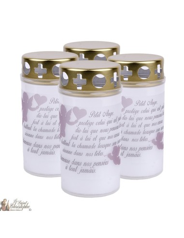 Angel picture outside Candles heart - covers - French prayer