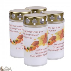 Outdoor candles pink angel for cemeteries - French prayer