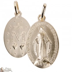 Medalla de la Virgen Milagrosa - 21mm - chapado en oro