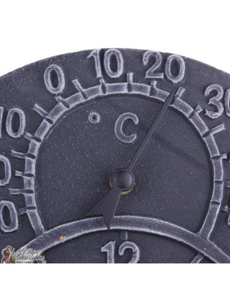 Clock and thermometer in Terracotta