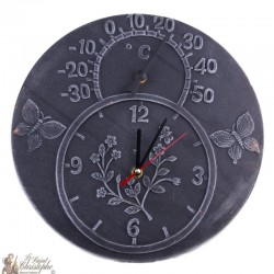 Reloj y termómetro de terracota