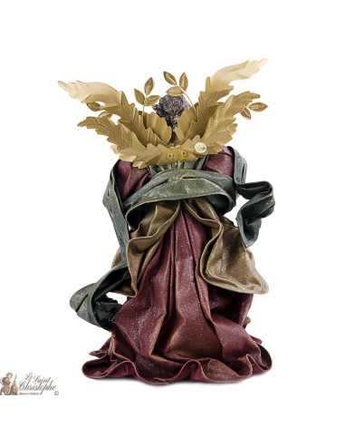 Ángel verde de la tela y Bordeau - 30 cm