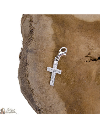 Cruz de plata cristalino - charm