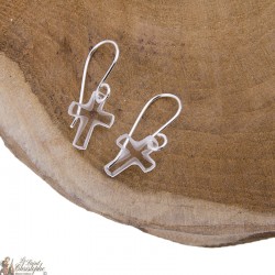Boucles d'oreilles Croix Swarovski - Argent 925
