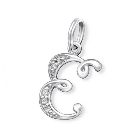 Pendentif Lettre E - Cristal 