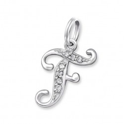 Pendentif Lettre F - Cristal 