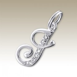 Pendentif Lettre J - Cristal 