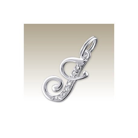 Pendentif Lettre J - Cristal 