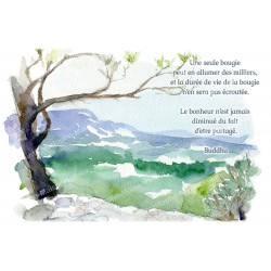 decorative sticker  for  novena candle With citation in French - watercolor