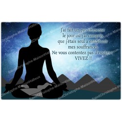 decorative sticker  for  novena candle With citation in French - meditation