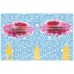 decorative sticker  for  novena candle With citation in French - happiness model 2