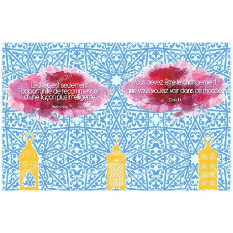 decorative sticker  for  novena candle With citation in French - happiness