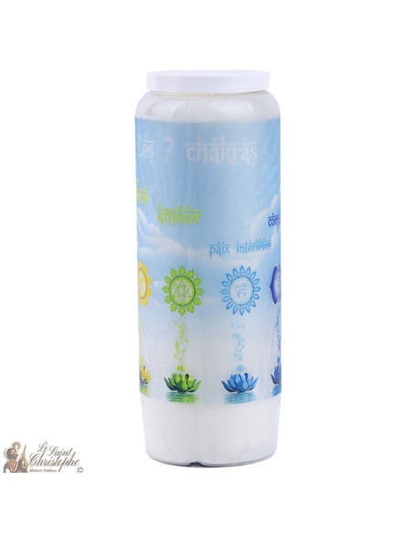 Bougies décoratives avec citation en français - chakras modèle 3