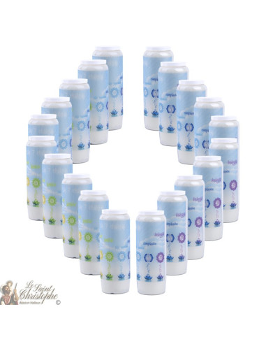 Bougies décoratives avec citation en français - chakras modèle 3