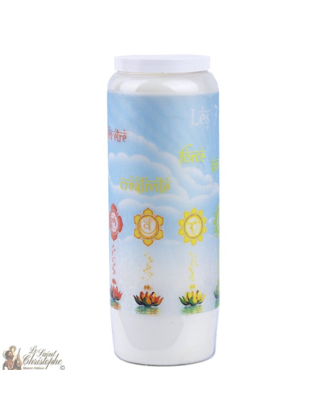 Bougies décoratives avec citation en français - chakras modèle 3