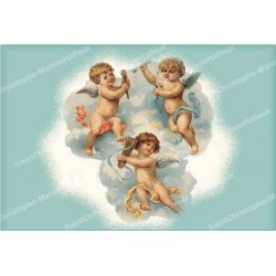 Autocollant décoratif - bougie de neuvaine   -  Anges modèle 4