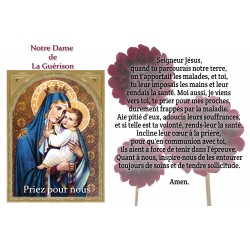 Pegatina francés con la oración – Nuestra Señora de la Curación - b