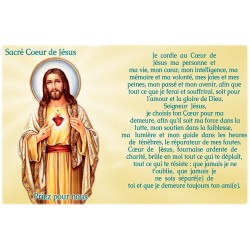 Adesivo francese con la preghiera – Cuore di Gesù