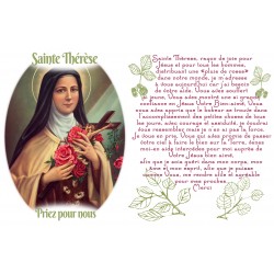 Autocollant bougie de neuvaine avec prière français - Sainte Thérèse