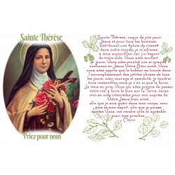 Aufgleber für Novenkerzen mit Gebet auf französisch - heilige  Theresa