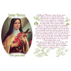 Sticker for novena candle with prayer - Saint Thérèse  PFU