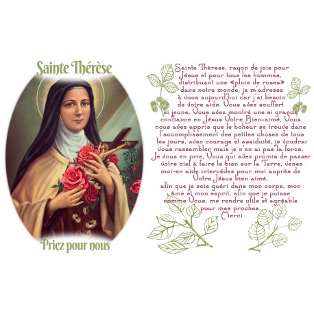 Stikers voor Kaars met gebed op duits - heilige Theresa