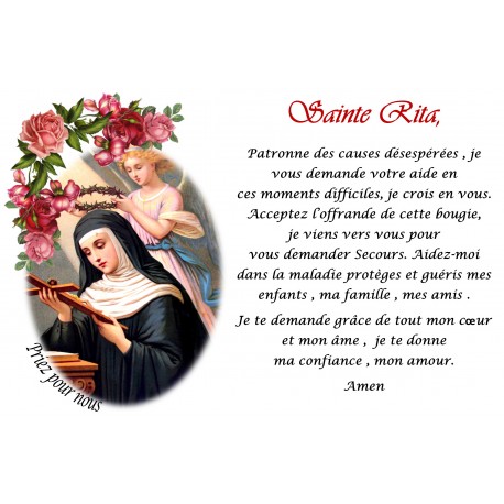 sticker with french  prayer - Saint Theresa