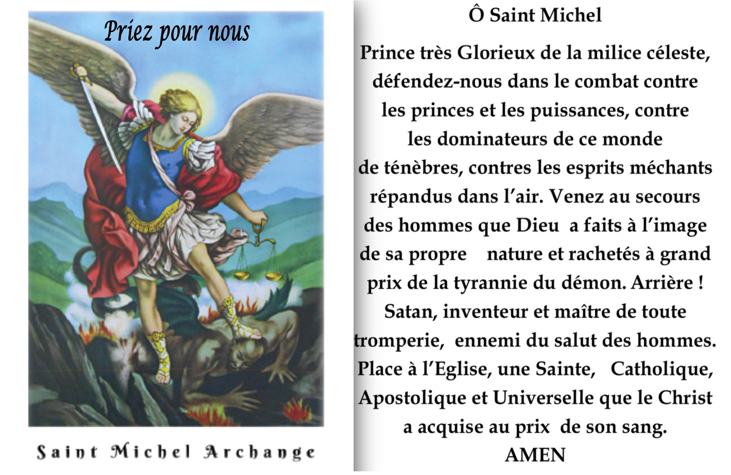 sticker with french prayer - Saint Michael - 2b - Maison Halleux ...
