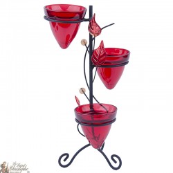 Red Candle Holder for Tea - Light
