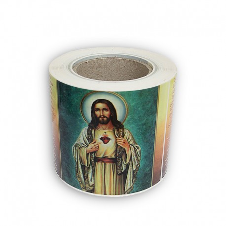 Autocollants en rouleau avec votre image et prière 500 pcs 