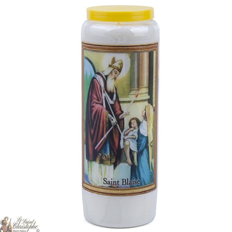Candles Novenas to Saint Blaise french Prayer Le Saint Christophe