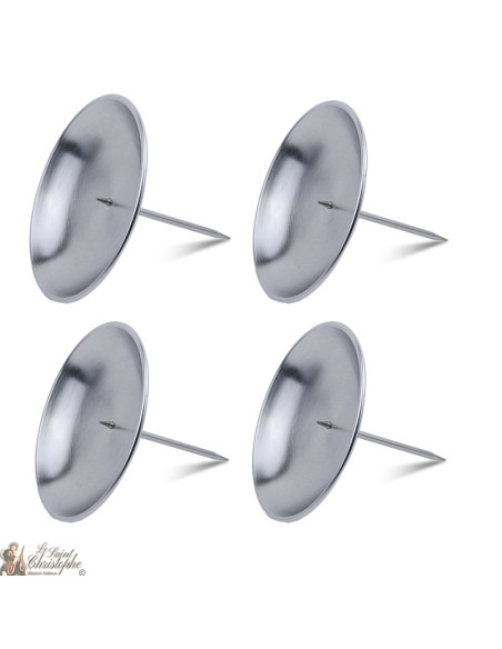 Candleholder for flowers crown -  silver color - 10 cm