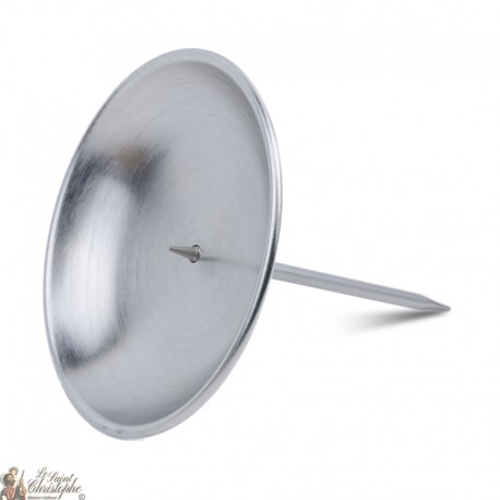 Bougeoir Pic pour couronne de fleurs  - couleur argent - 8 cm