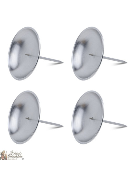 Candleholder for flowers crown -  silver color - 8 cm