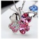 Necklace clover pink crystal 2.1 x 2.6 cm