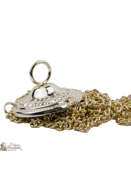 Goldenes Räuchergefäß, geschnitzt mit Kreuzen - Höhe: 18 cm