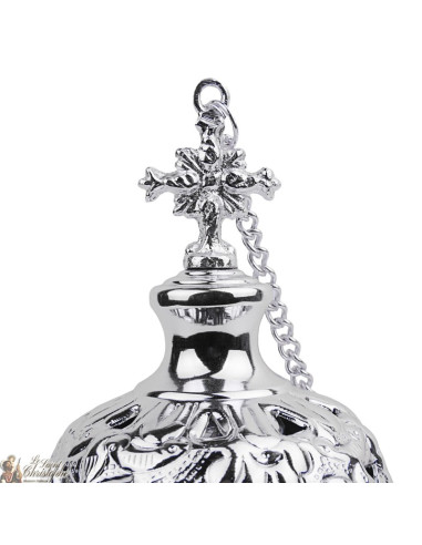 Incensiere d'oro, scolpito con croci - Altezza: 18 cm 