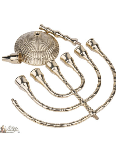 Bougeoir Menorah en cuivre - 30 cm 