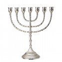 Kandelaar Menorah zilver metaal - 30 cm
