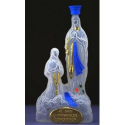 Botella de agua bendita estatua Aparición de Lourdes - 20 cm
