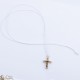 Halskette Schnur mit Holzkreuz - Weiße