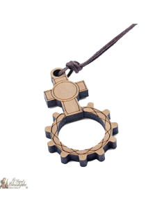 Collier Cordon avec Pendentif dizainier en bois 