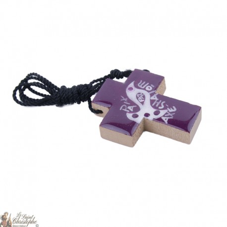 Pendentif croix du mexique en bois 