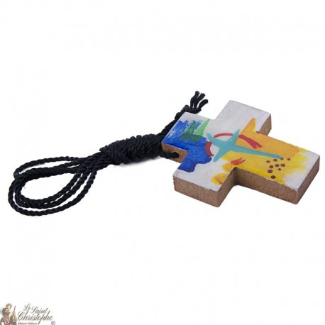 Pendentif croix du mexique en bois 