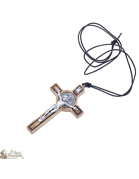 Holz-Kreuz Anhänger St. Benedikt mit kleine Kiste