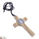 Pendentif croix de Saint Benoît en bois avec boîte