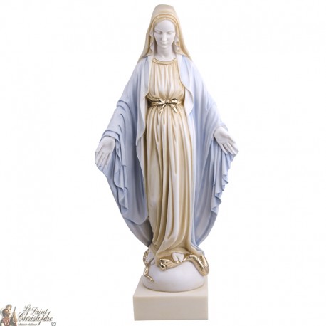  Statue de la Vierge Miraculeuse colorée en Albatre -  50 cm