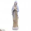 Statue of the Virgin of Banneux colored in alabaster - 39 cm