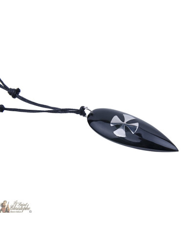 Collier cordon planche de surf avec croix