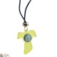 Collar de firmar Tau en cuadro amarillo y plexos de la Virgen de los Pobres